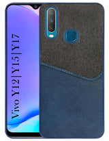 For Vivo Y12 | Y15 | Y17 Back Cover Case (Dual PU Leather Stitch | Professional Minimalist | Soft and Flexible)