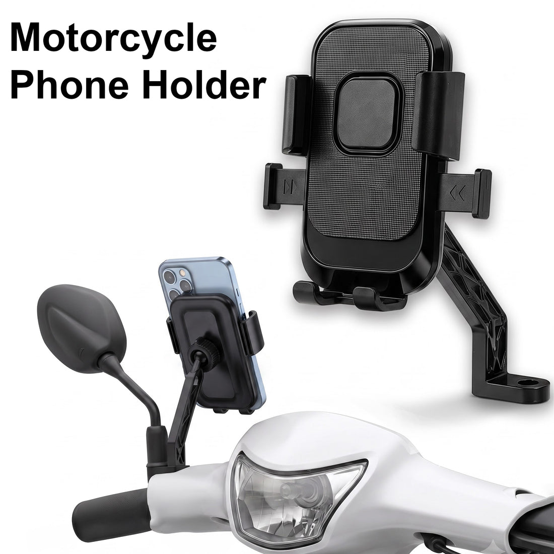 Universal Bike Phone Holder| Anti-Shake Motorcycle Handlebar Mobile Mount with Secure Lock