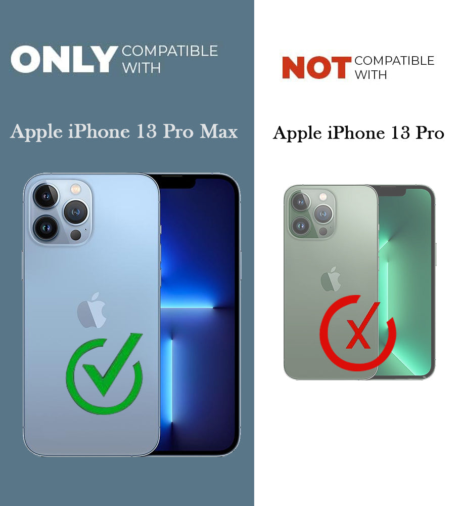 For Apple iPhone 13 Pro Max Back Cover Case Crystal (Lifetime Anti Yellow | Magnetic Ring Stand | Camera Lens Protection | MagSafe Compatible)