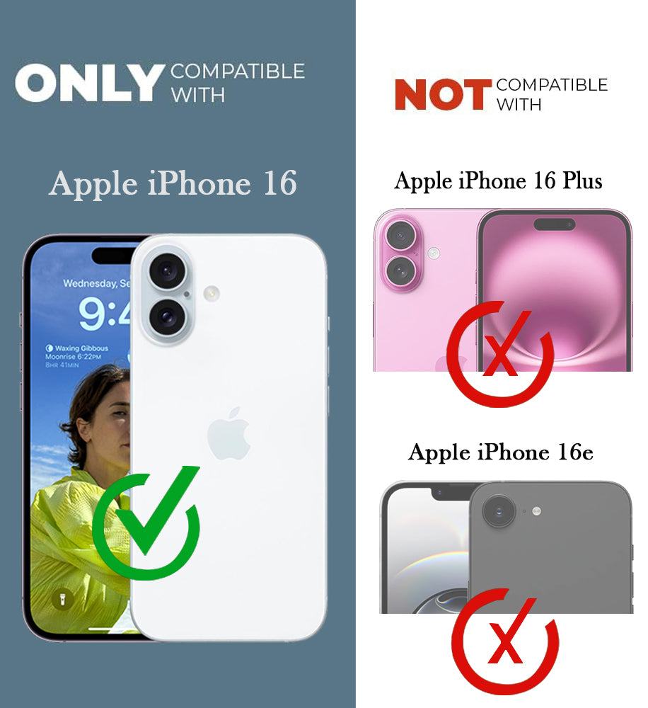 For Apple iPhone 16 Back Cover Case (3D Cute Cartoons | Hard Back Side Soft | Matte Premium Finish | HD Printing)