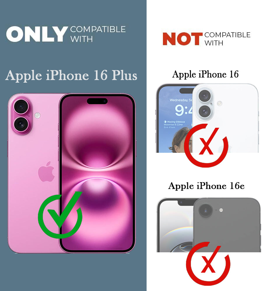 For Apple iPhone 16 Plus Back Cover Case (3D Cute Cartoons | Hard Back Side Soft | Matte Premium Finish | HD Printing)