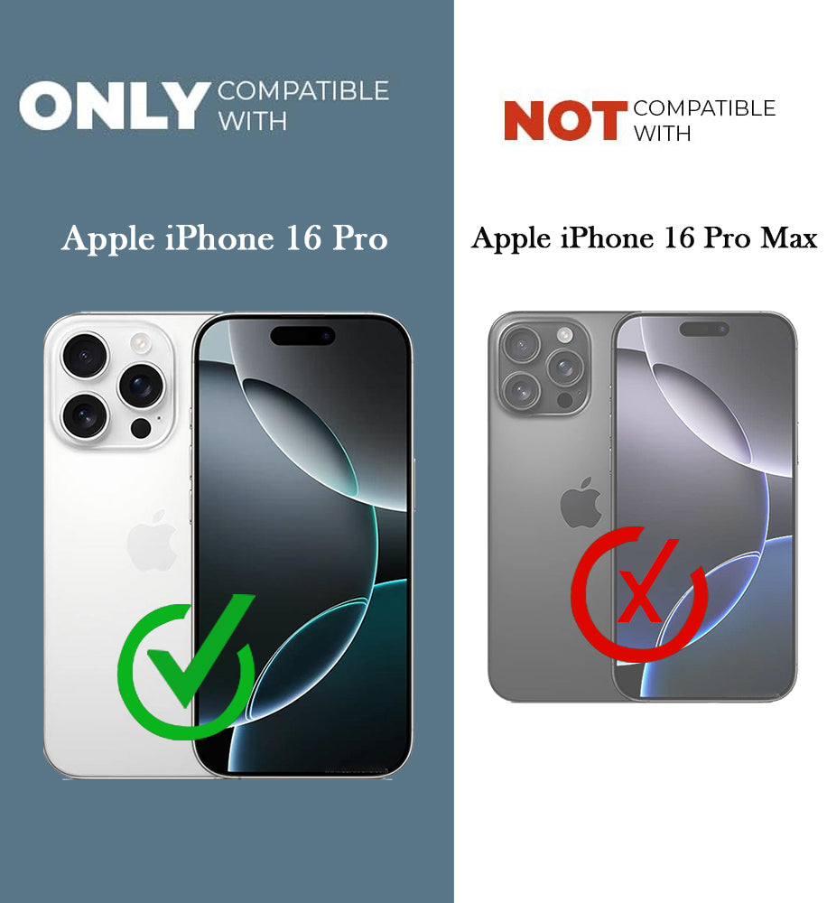 For Apple iPhone 16 Pro Back Cover Case Crystal (Lifetime Anti Yellow | Magnetic Ring Stand | Camera Lens Protection | MagSafe Compatible)