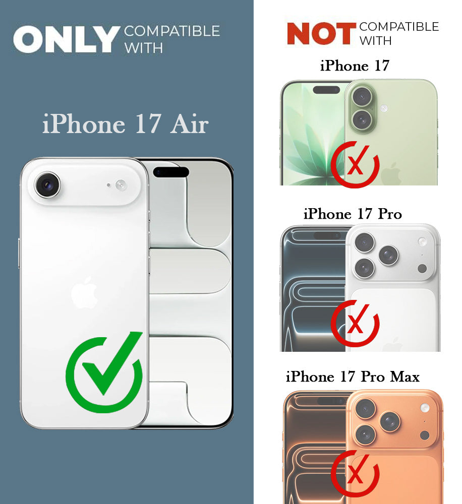 For Apple iPhone 17 Air Back Cover Case Crystal (Lifetime Anti Yellow | Magnetic Ring Stand | Camera Lens Protection | MagSafe Compatible)