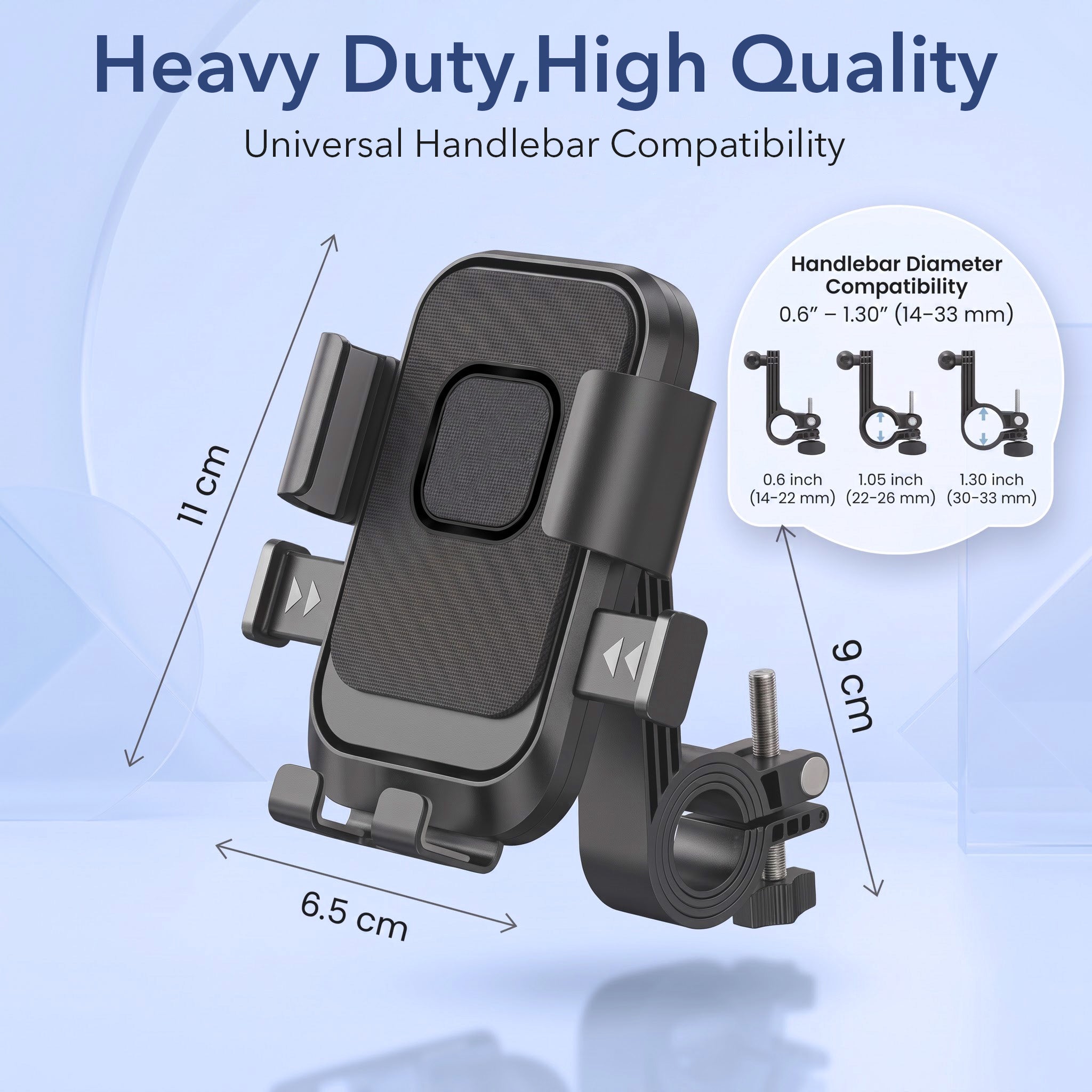 Premium 360° Universal Bike Phone Holder | Anti-Shake Motorcycle Handlebar Mobile Mount with Secure Lock