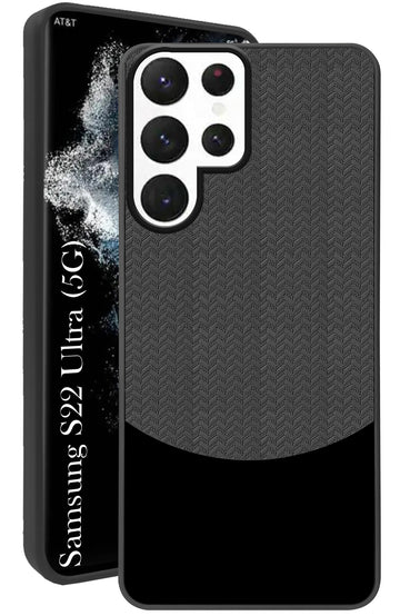For Samsung Galaxy S22 Ultra Back Cover Case (Elegant PU Leather Finish | Premium Minimalist Professional | Camera Protection Bump)
