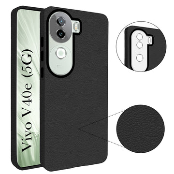For Vivo V40e Back Cover Case (Glass Like Camera Protection | Leather Feel | Minimalist Professional Grip)