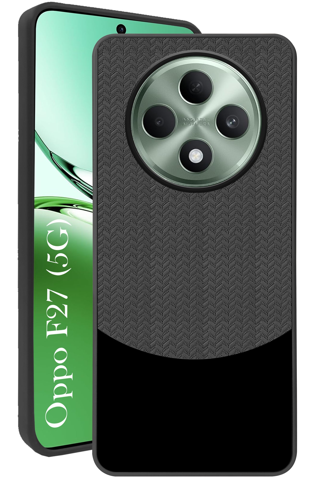 For Oppo F27 5G Back Cover Case (Elegant PU Leather Finish | Premium Minimalist Professional | Camera Protection Bump)