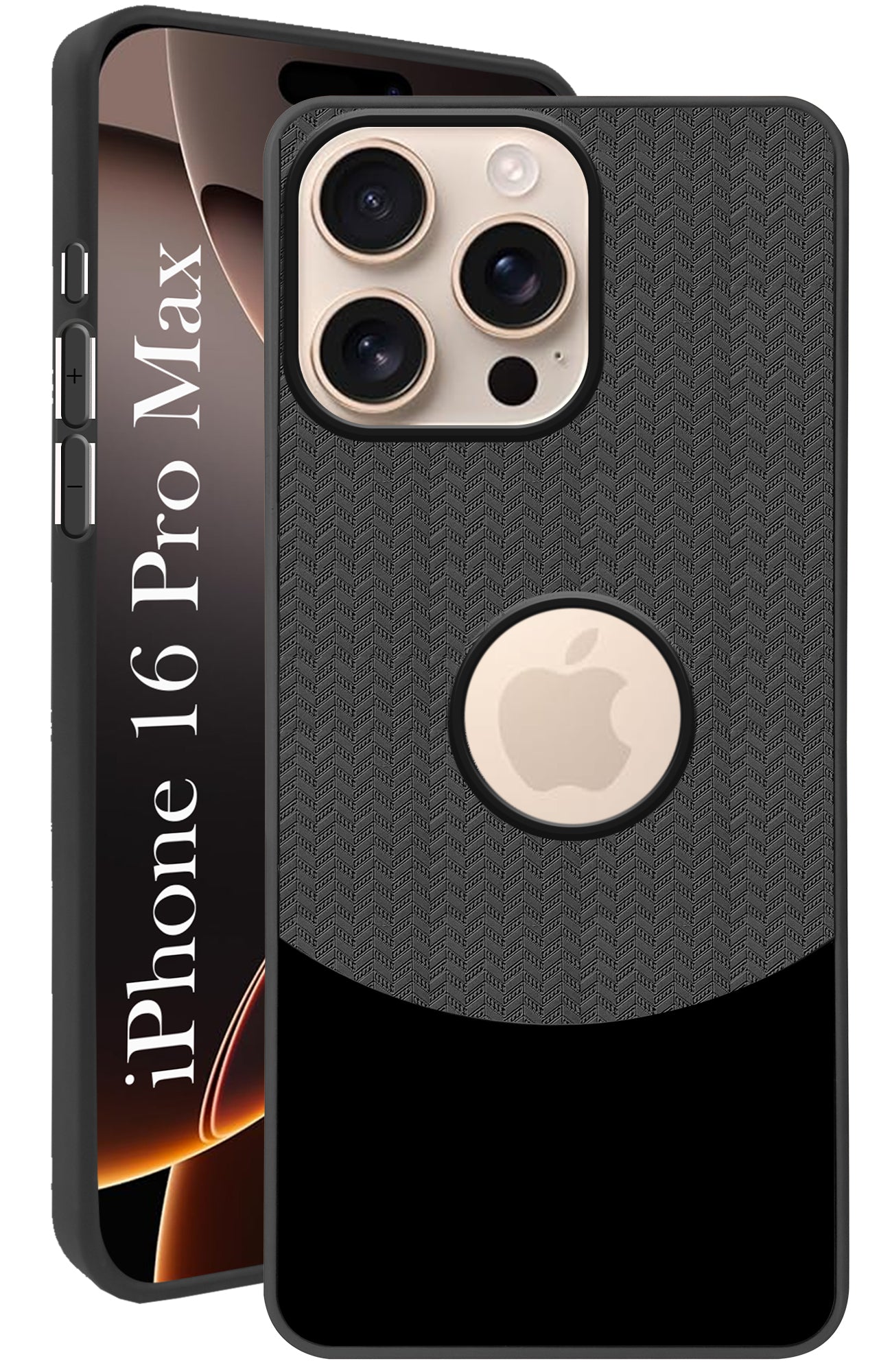 For Apple iPhone 16 Pro Max Back Cover Case (Elegant PU Leather Finish | Premium Minimalist Professional | Camera Protection Bump)