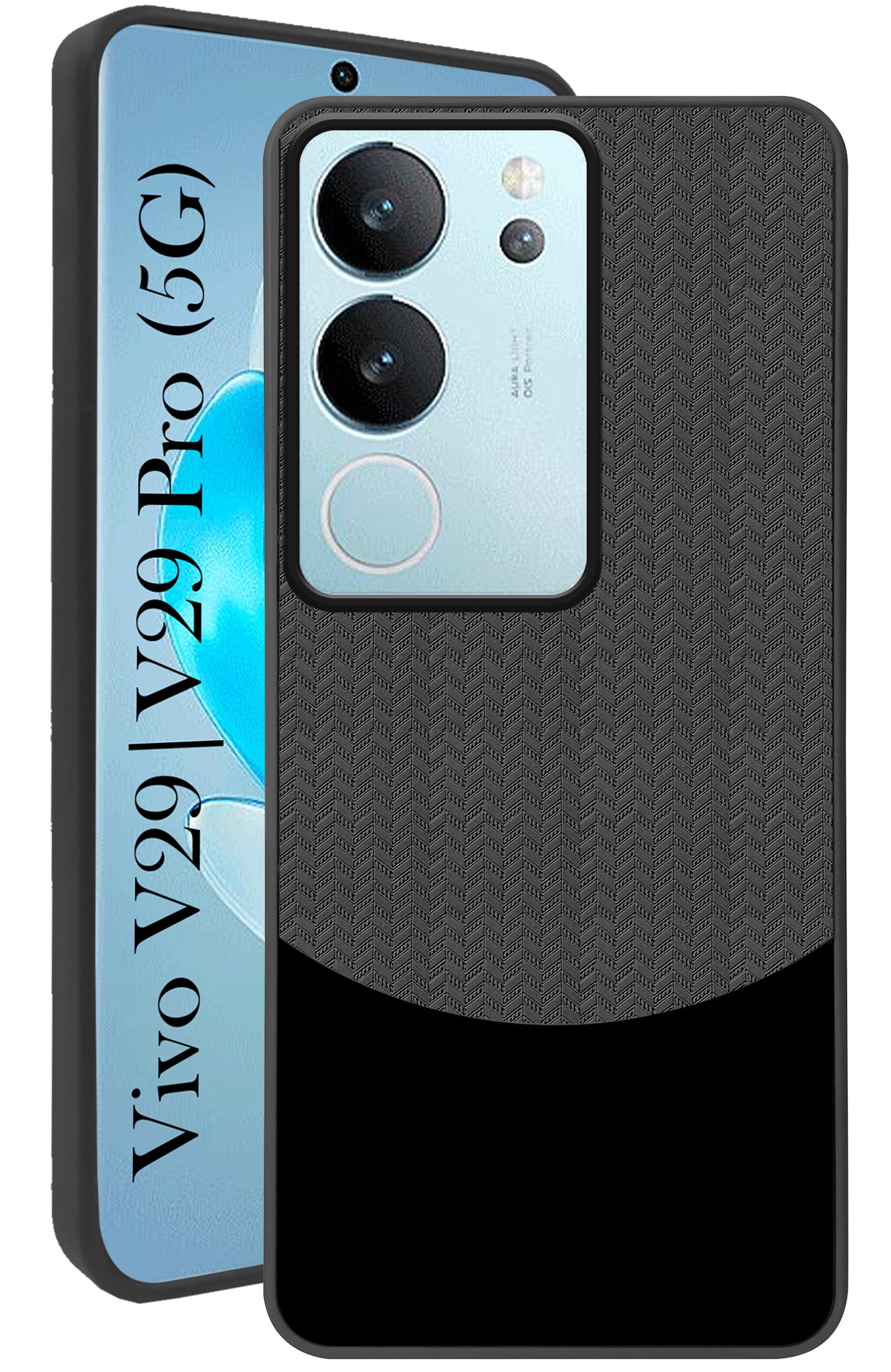 For Vivo V29 | Vivo V29 Pro Back Cover Case (Elegant PU Leather Finish | Premium Minimalist Professional | Camera Protection Bump)