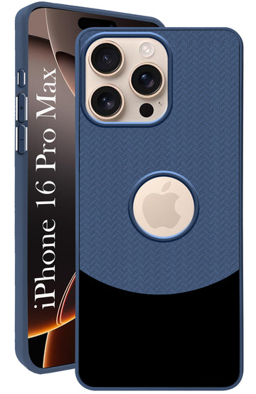 For Apple iPhone 16 Pro Max Back Cover Case (Elegant PU Leather Finish | Premium Minimalist Professional | Camera Protection Bump)