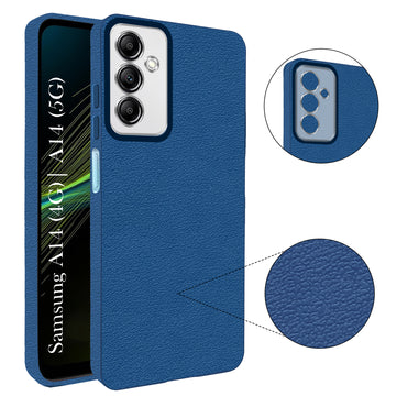For Samsung Galaxy A14 4G | 5G Back Cover Case (Glass Like Camera Protection | Leather Feel | Minimalist Professional Grip)
