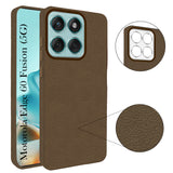 For Motorola Moto Edge 60 Fusion Back Cover Case (Glass Like Camera Protection | Leather Feel | Minimalist Professional Grip)