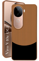 For Vivo V40e Back Cover Case (Elegant PU Leather Finish | Premium Minimalist Professional | Camera Protection Bump)