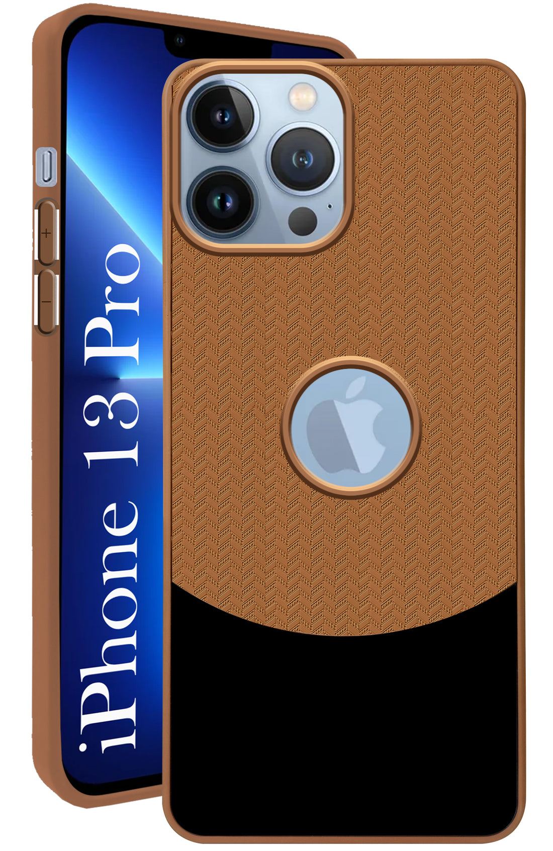 For Apple iPhone 13 Pro Back Cover Case (Elegant PU Leather Finish | Premium Minimalist Professional | Camera Protection Bump)