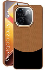 For Vivo iQOO Z9s Pro Back Cover Case (Elegant PU Leather Finish | Premium Minimalist Professional | Camera Protection Bump)