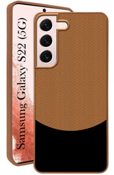 For Samsung Galaxy S22 Back Cover Case (Elegant PU Leather Finish | Premium Minimalist Professional | Camera Protection Bump)