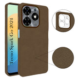 For Tecno Spark Go 2024 Back Cover Case (Glass Like Camera Protection | Leather Feel | Minimalist Professional Grip)