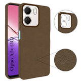 For Oppo A5X Back Cover Case (Glass Like Camera Protection | Leather Feel | Minimalist Professional Grip)
