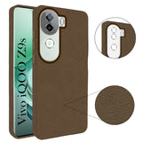 For Vivo iQOO Z9s Back Cover Case (Glass Like Camera Protection | Leather Feel | Minimalist Professional Grip)