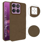 For Motorola Moto Edge 60 Pro Back Cover Case (Glass Like Camera Protection | Leather Feel | Minimalist Professional Grip)