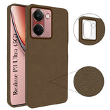 For Realme P3 Ultra Back Cover Case (Glass Like Camera Protection | Leather Feel | Minimalist Professional Grip)