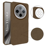 For Vivo T4 Back Cover Case (Glass Like Camera Protection | Leather Feel | Minimalist Professional Grip)