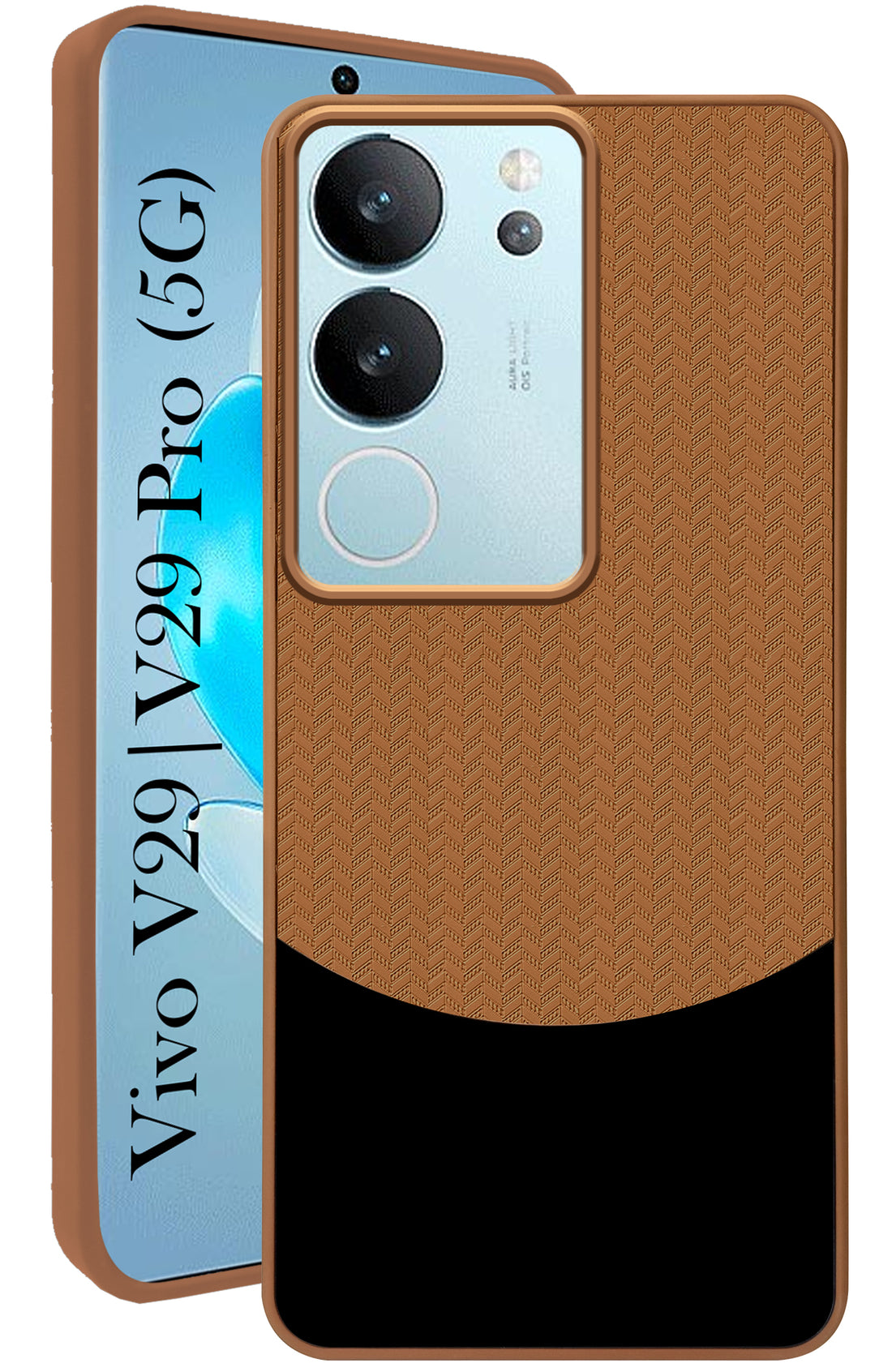 For Vivo V29 | Vivo V29 Pro Back Cover Case (Elegant PU Leather Finish | Premium Minimalist Professional | Camera Protection Bump)