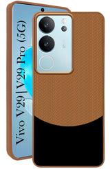 For Vivo V29 | Vivo V29 Pro Back Cover Case (Elegant PU Leather Finish | Premium Minimalist Professional | Camera Protection Bump)