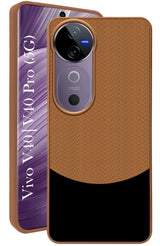 For Vivo V40 | Vivo V40 Pro Back Cover Case (Elegant PU Leather Finish | Premium Minimalist Professional | Camera Protection Bump)