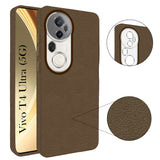 For Vivo T4 Ultra Back Cover Case(Glass Like Camera Protection | Leather Feel | Minimalist Professional Grip)