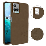 For Vivo T1x 4G Back Cover Case (Glass Like Camera Protection | Leather Feel | Minimalist Professional Grip)