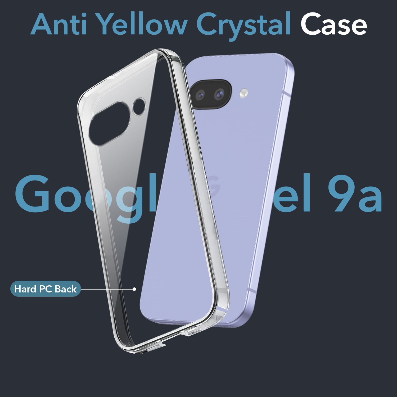 For Google Pixel 9A Back Cover Case (Hard Anti Yellow Clear Case | Sleek Hard Crystal Clear | Drop & Camera Protection | Shockproof Polycarbonate)