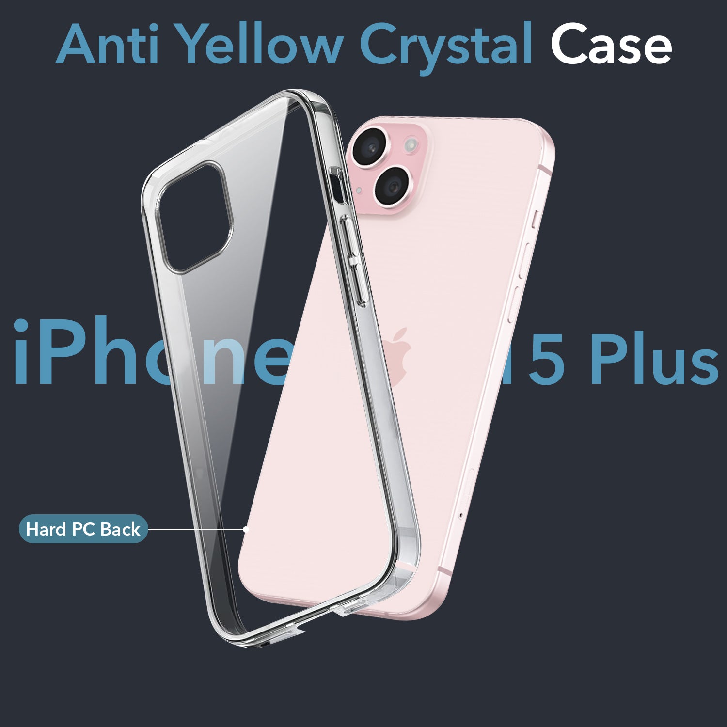 For Apple iPhone 15 Plus Back Cover Case (Hard Anti Yellow Clear Case | Drop & Camera Protection | Shockproof Polycarbonate)