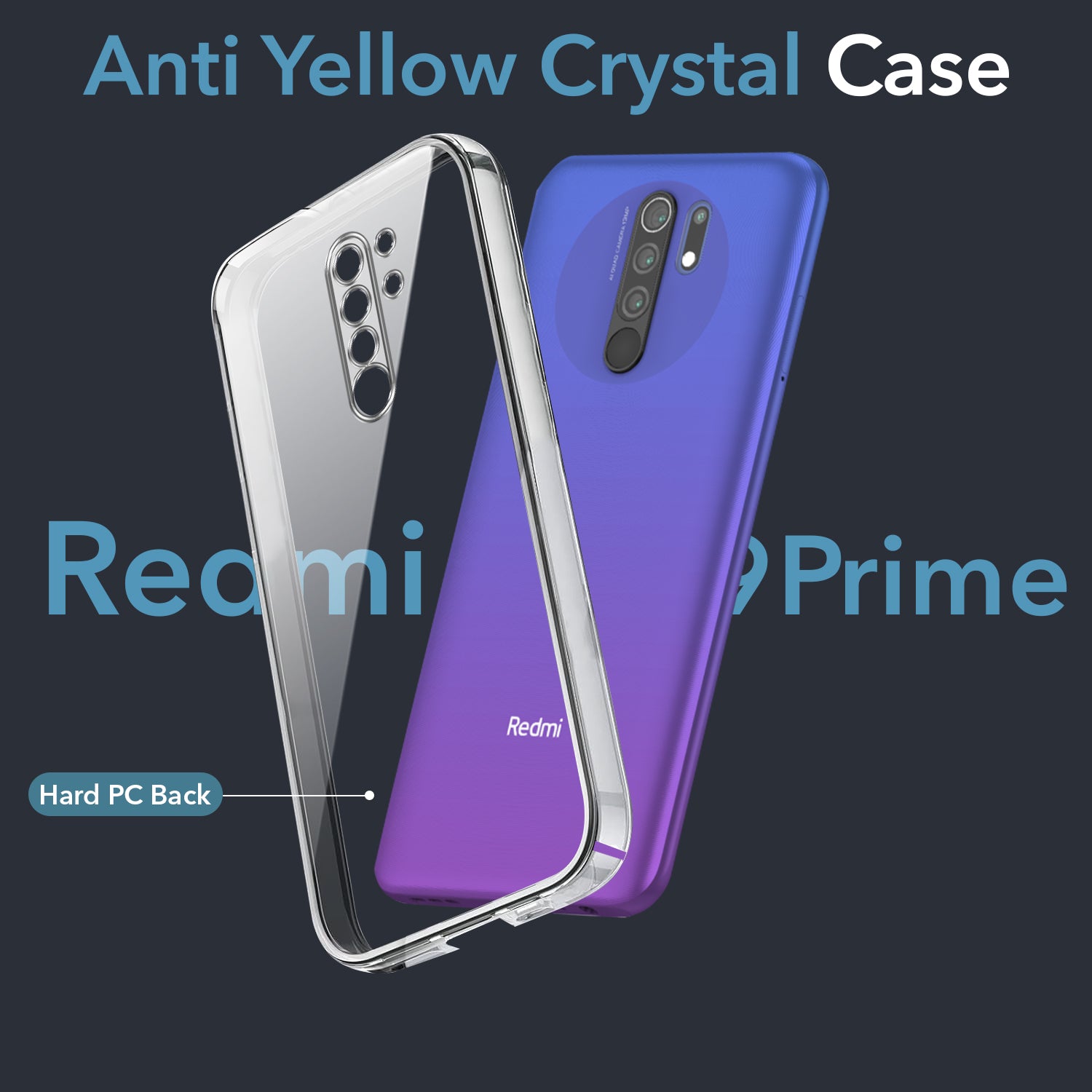 For Xiaomi Mi Redmi 9 Prime Back Cover Case (Hard Anti Yellow Clear Case | Drop & Camera Protection | Shockproof Polycarbonate)