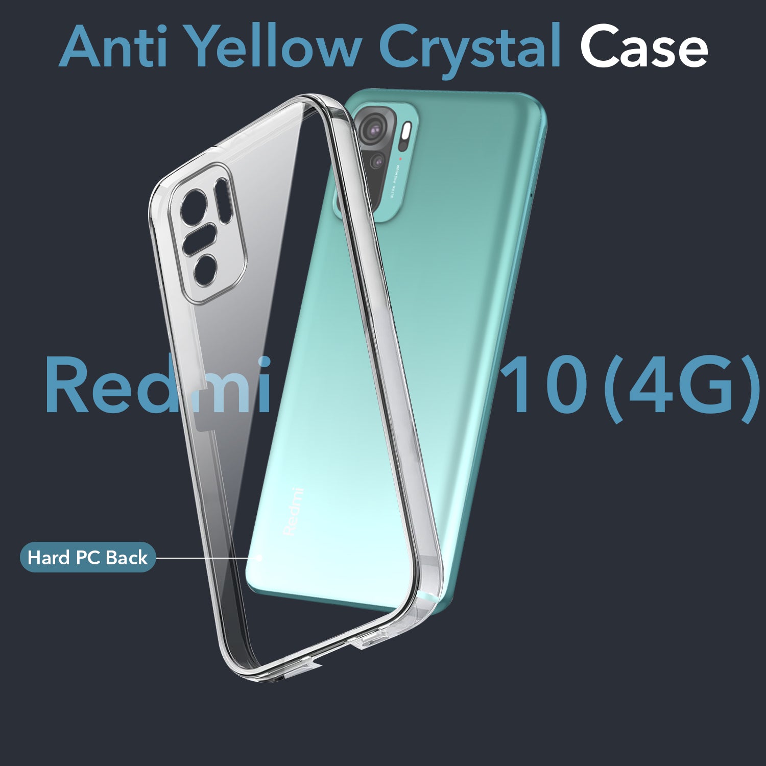 For Xiaomi Mi Redmi Note 10 | Note 10S Back Cover Case (Hard Anti Yellow Clear Case | Drop & Camera Protection | Shockproof Polycarbonate)