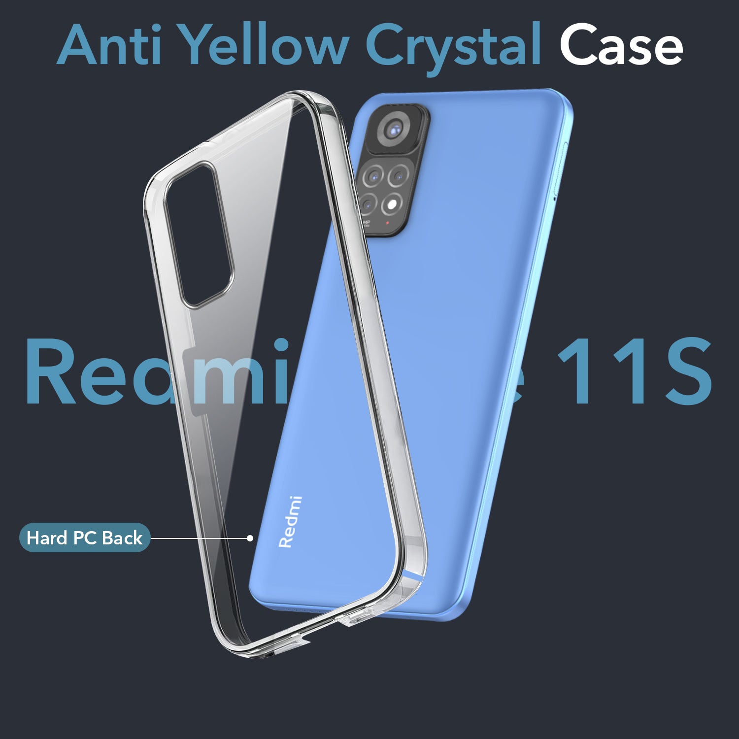 For Xiaomi Redmi Note 11 | Note 11S Back Cover Case (Hard Anti Yellow Clear Case | Drop & Camera Protection | Shockproof Polycarbonate)