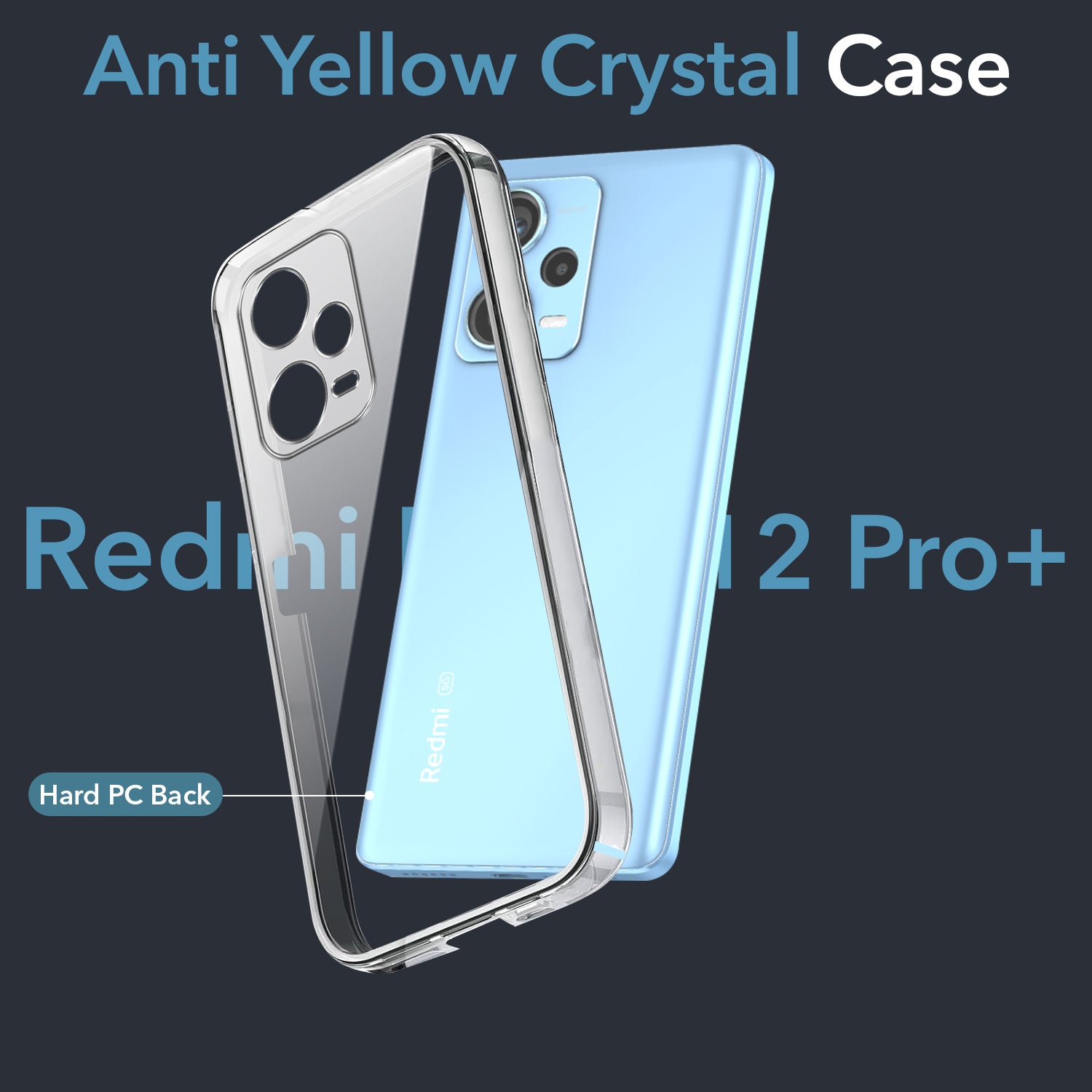 For Xiaomi Redmi Note 12 Pro Plus 5G Back Cover Case (Hard Anti Yellow Clear Case | Drop & Camera Protection | Shockproof Polycarbonate)