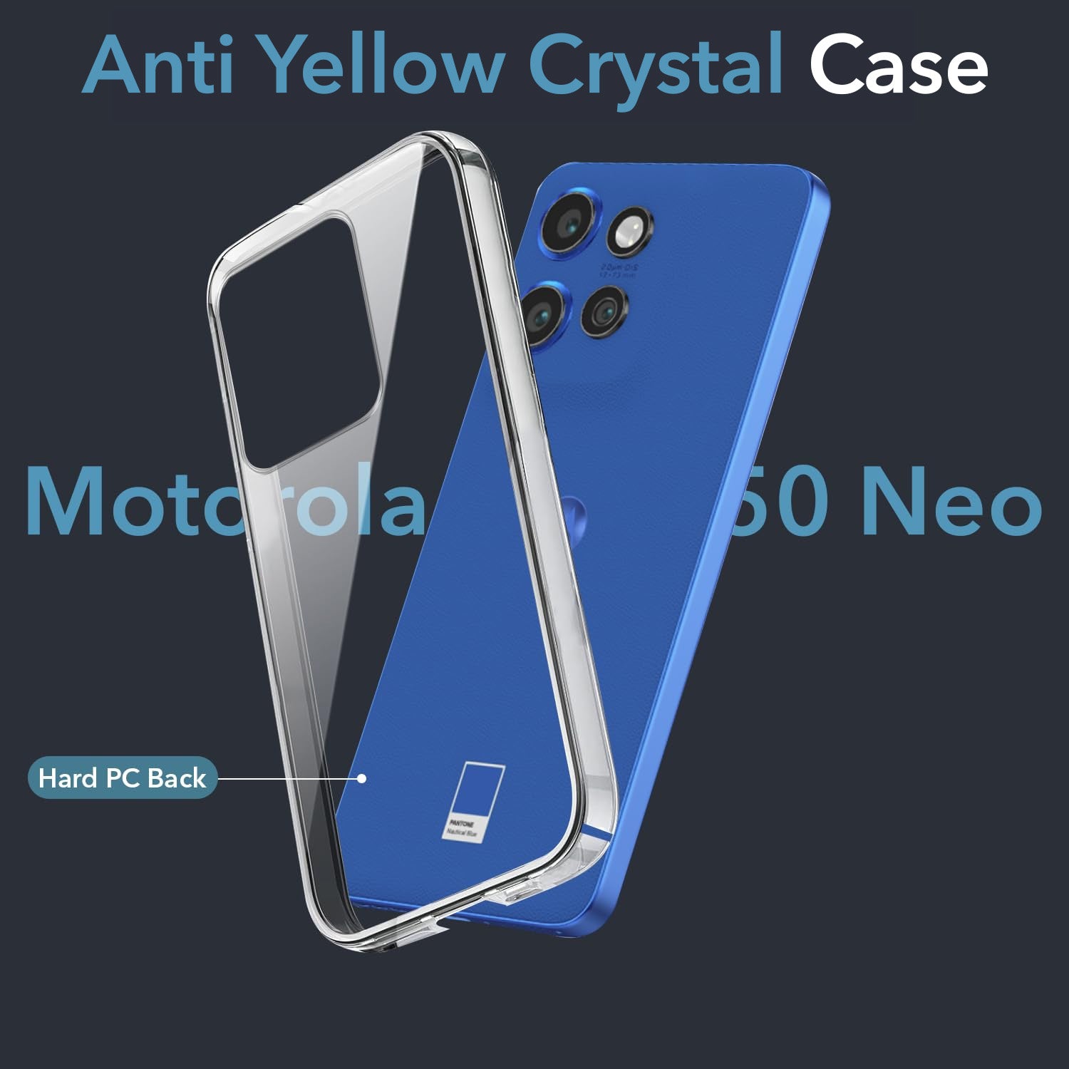 For Motorola Moto Edge 50 Neo Back Cover (Hard Anti Yellow Clear Case | Drop & Camera Protection | Shockproof Polycarbonate)