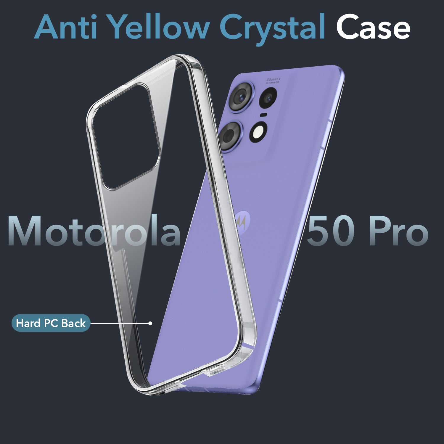 For Motorola Moto Edge 50 Pro Back Cover (Hard Anti Yellow Clear Case | Drop & Camera Protection | Shockproof Polycarbonate)