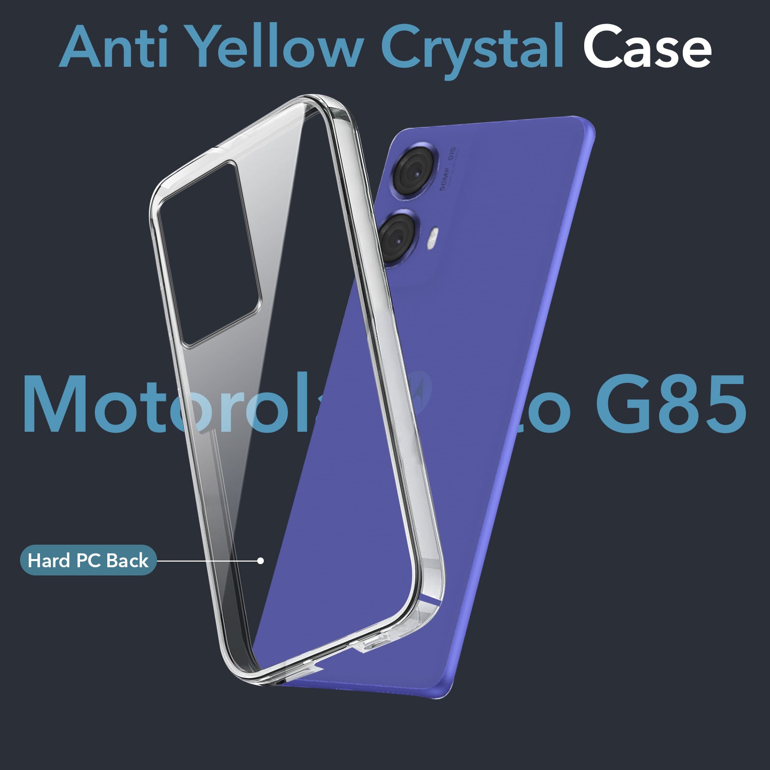 For Motorola Moto G85 5G Back Cover (Hard Anti Yellow Clear Case | Drop & Camera Protection | Shockproof Polycarbonate)
