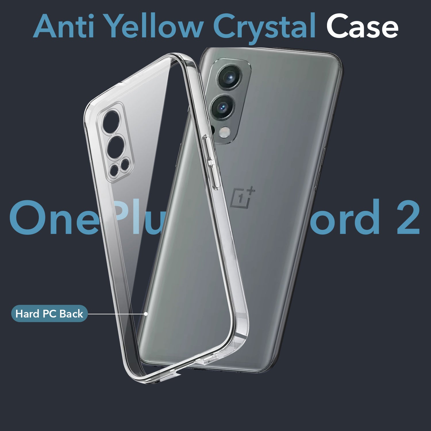 For OnePlus Nord 2 5G Back Cover Case (Hard Anti Yellow Clear Case | Drop & Camera Protection | Shockproof Polycarbonate)