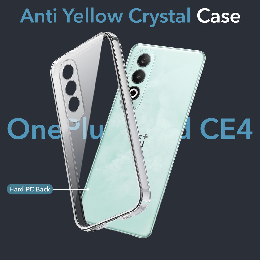 For Oneplus Nord CE 4 Back Cover (Hard Anti Yellow Clear Case | Drop & Camera Protection | Shockproof Polycarbonate)