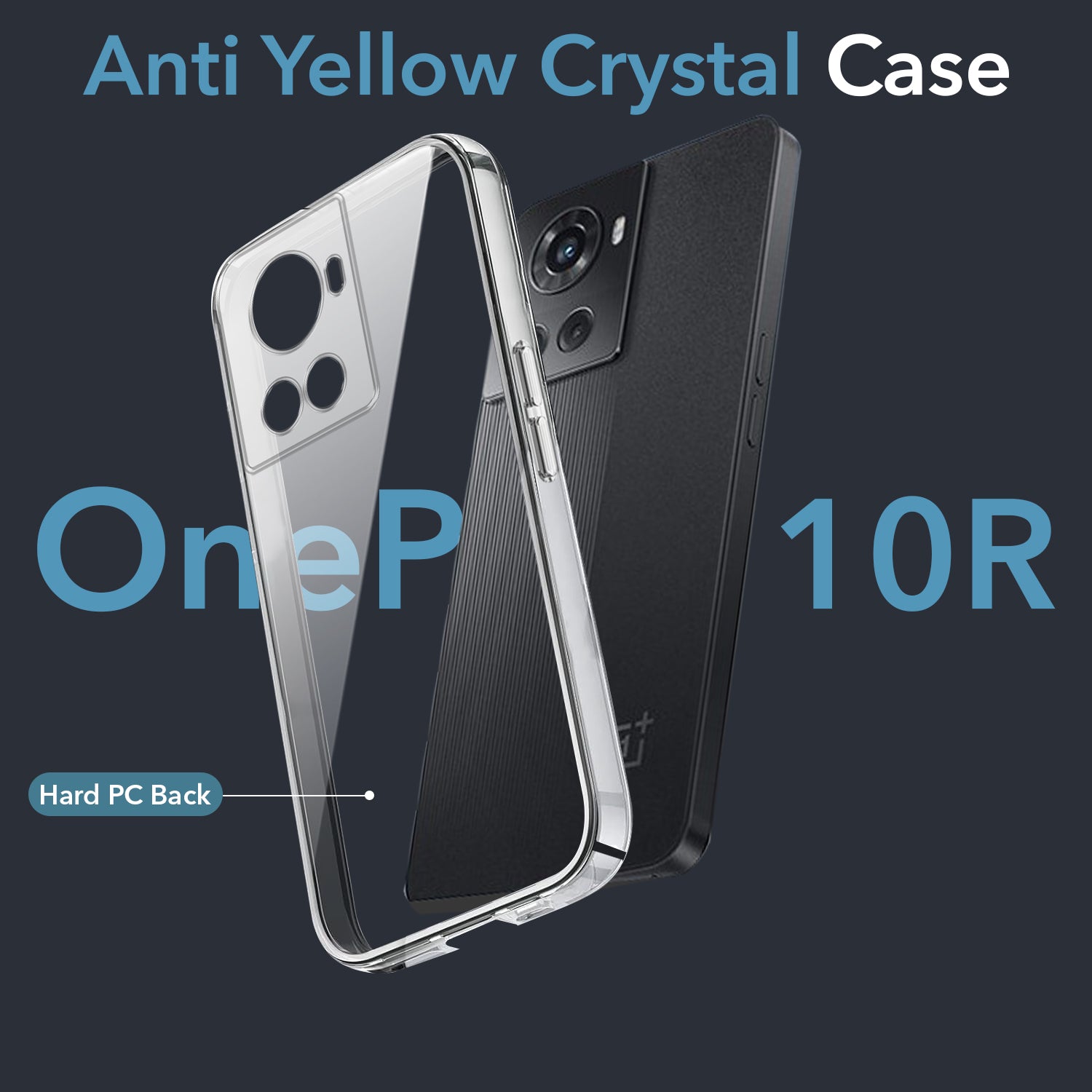 For OnePlus 10R Back Cover Case (Hard Anti Yellow Clear Case | Drop & Camera Protection | Shockproof Polycarbonate)