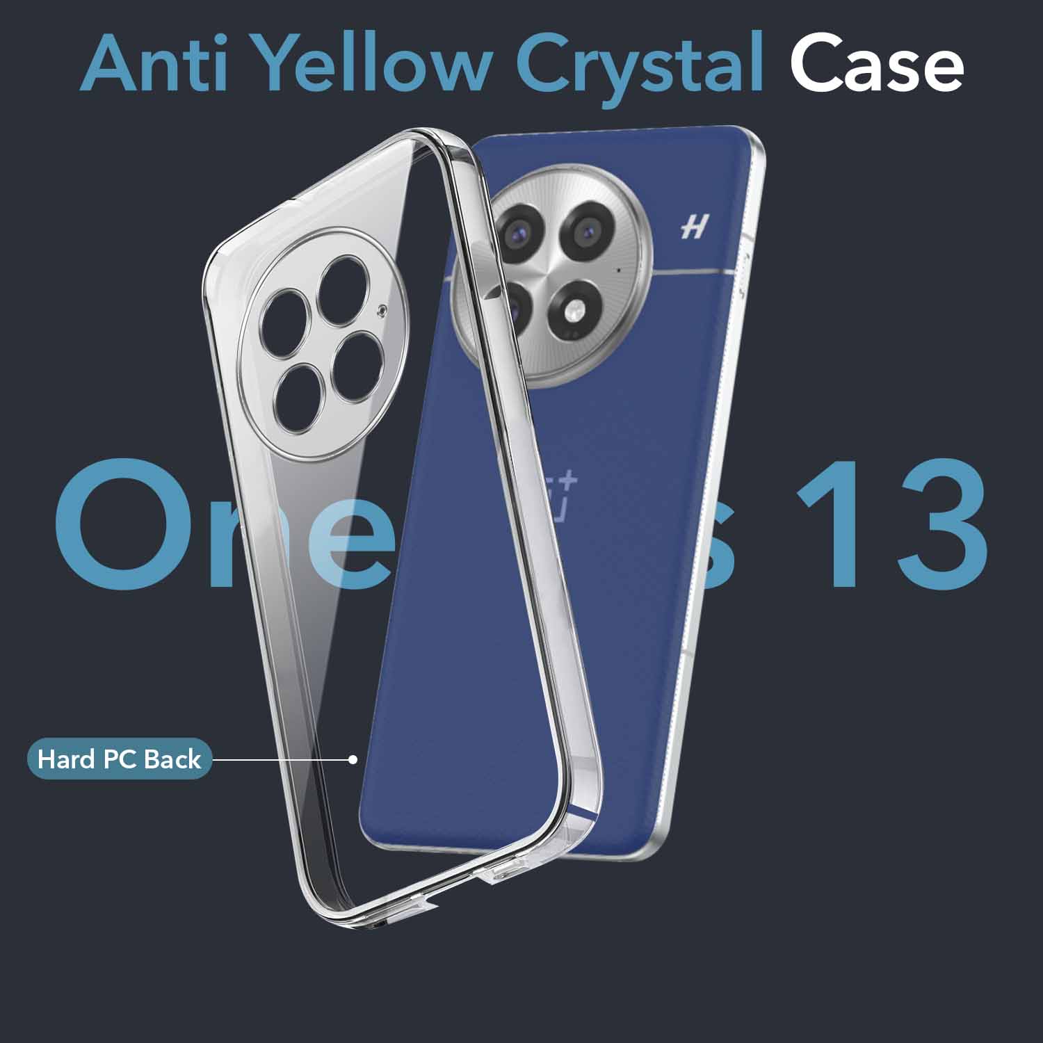 For OnePlus 13 Back Cover Case (Hard Anti Yellow Clear Case | Sleek Hard Crystal Clear | Drop & Camera Protection | Shockproof Polycarbonate)