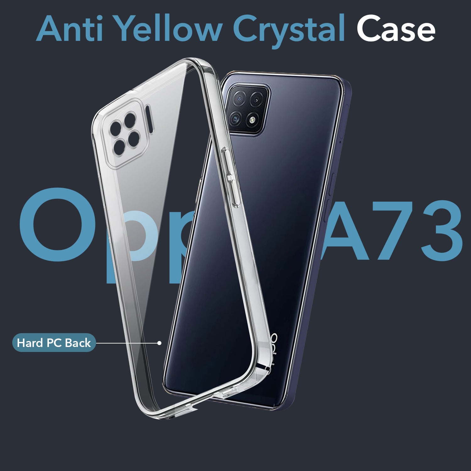 For Oppo A73 Back Cover Case (Hard Anti Yellow Clear Case | Drop & Camera Protection | Shockproof Polycarbonate)