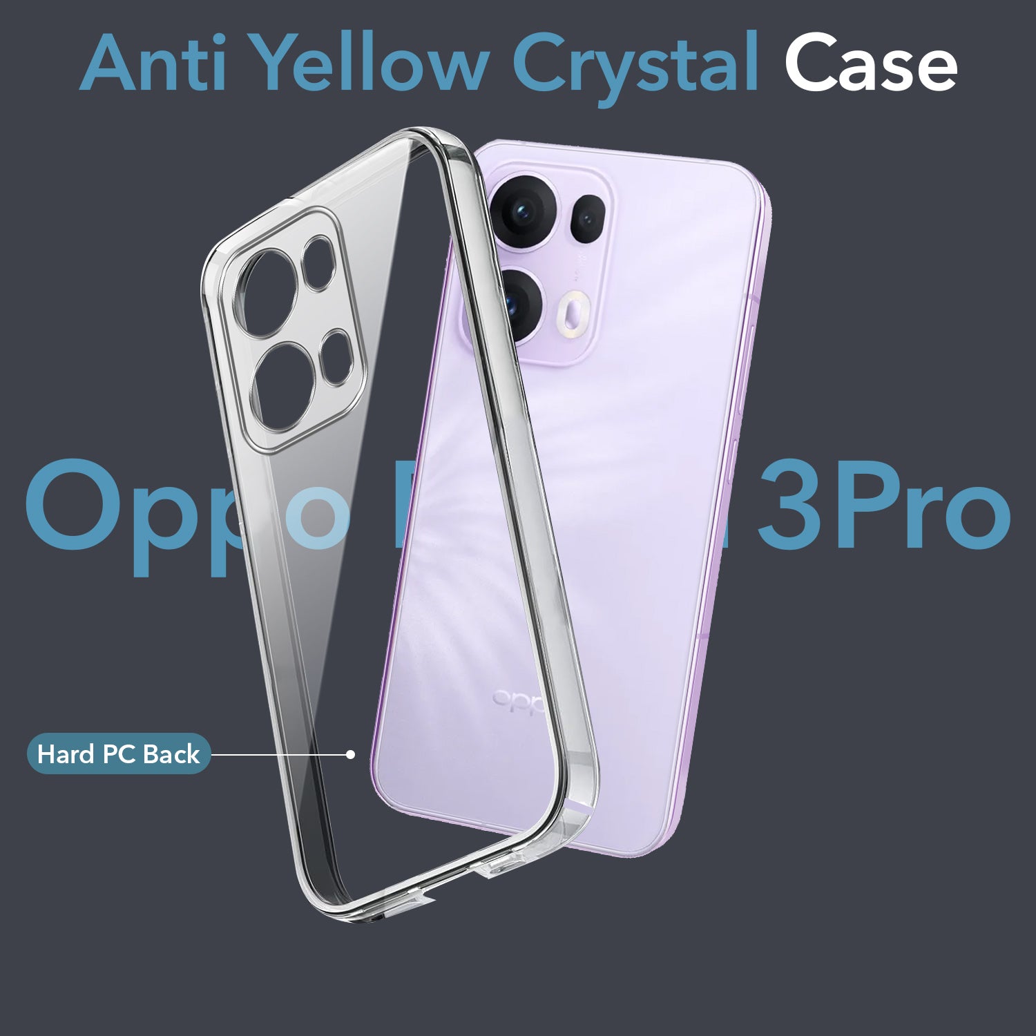 For Oppo Reno13 Pro 5G | Oppo Reno 13 Pro 5G Back Cover Case (Hard Anti Yellow Clear Case | Sleek Hard Crystal Clear | Drop & Camera Protection | Shockproof Polycarbonate)
