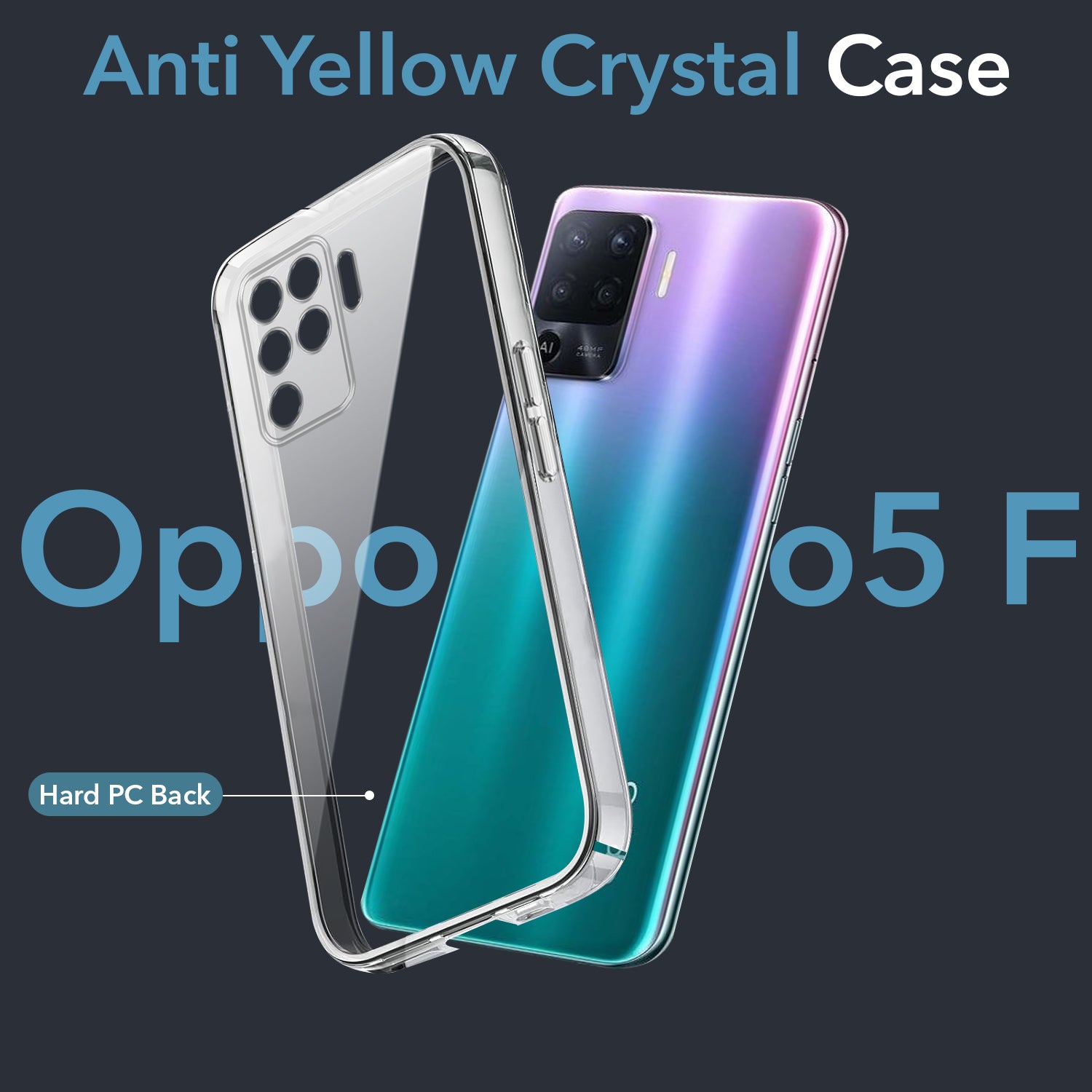 For Oppo Reno5 F | Reno 5F Back Cover Case (Hard Anti Yellow Clear Case | Drop & Camera Protection | Shockproof Polycarbonate)