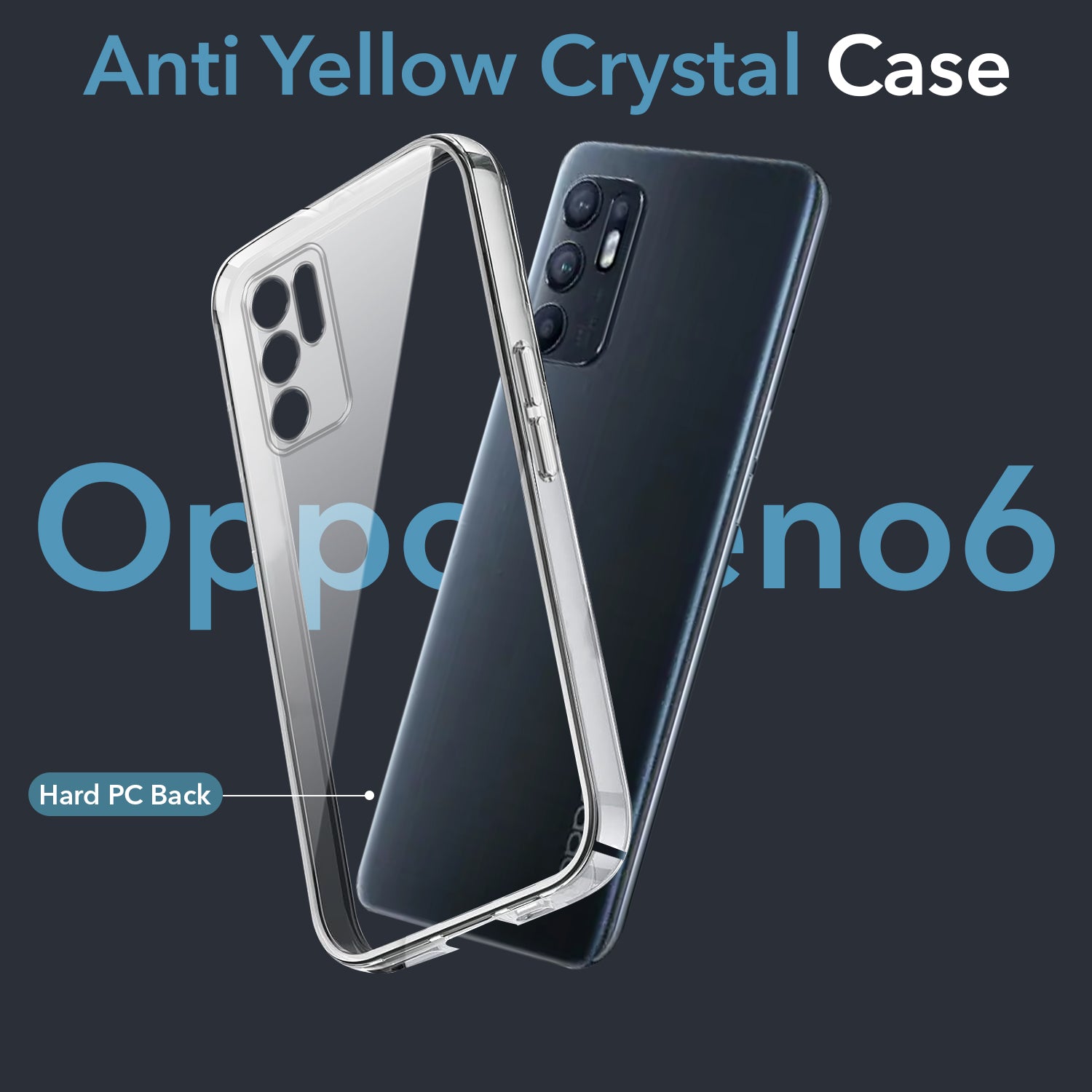 For Oppo Reno6 4G | Reno 6 4G Back Cover Case (Hard Anti Yellow Clear Case | Drop & Camera Protection | Shockproof Polycarbonate)