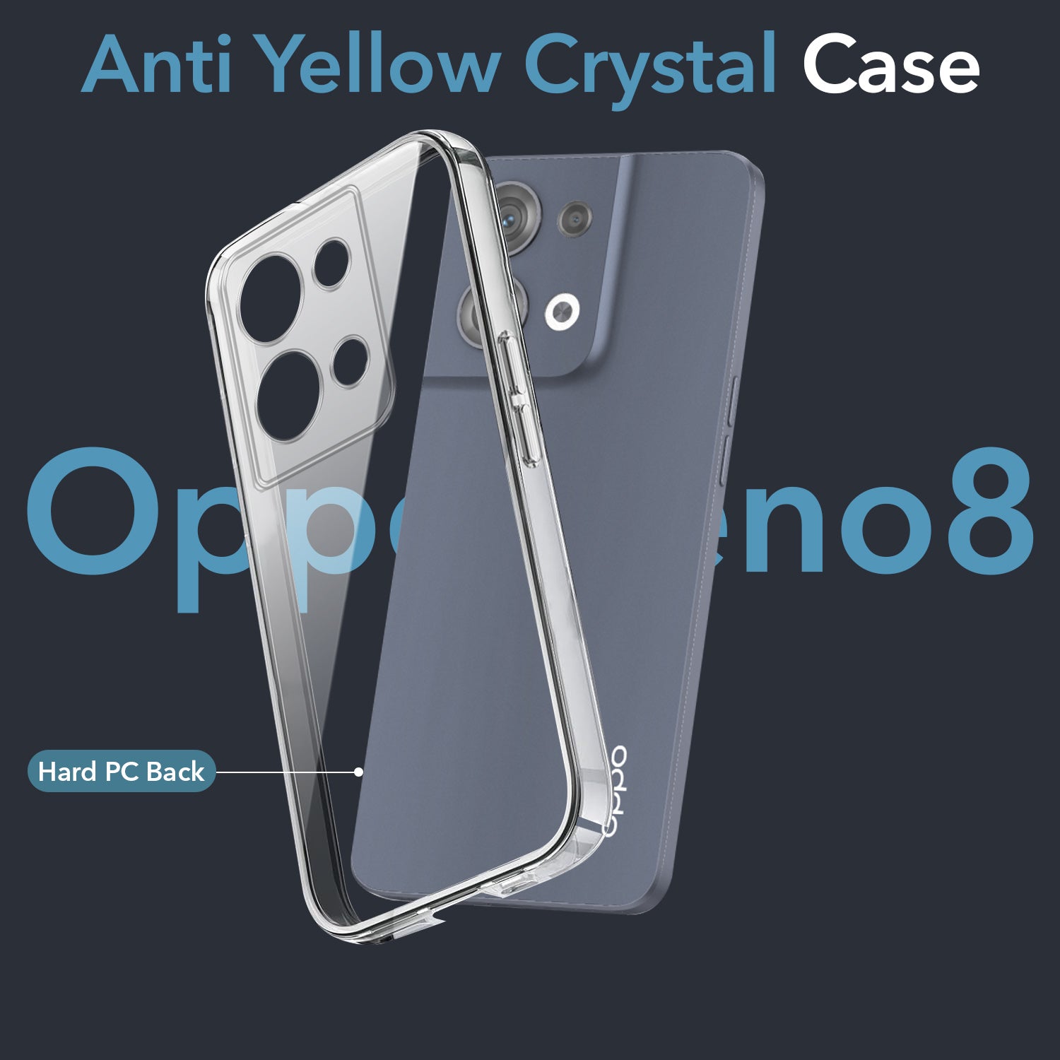For Oppo Reno 8 5G Back Cover Case (Hard Anti Yellow Clear Case | Drop & Camera Protection | Shockproof Polycarbonate)
