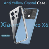 For Poco X6 5G Back Cover (Hard Anti Yellow Clear Case | Drop & Camera Protection | Shockproof Polycarbonate)